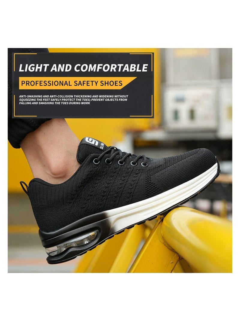 SLIMTA Men Women Safety Shoes Non-Slip Steel Toe Cap Trainers Mesh Breathable Lightweight Comfortable Puncture Proof Industrial Shoes - Image 4